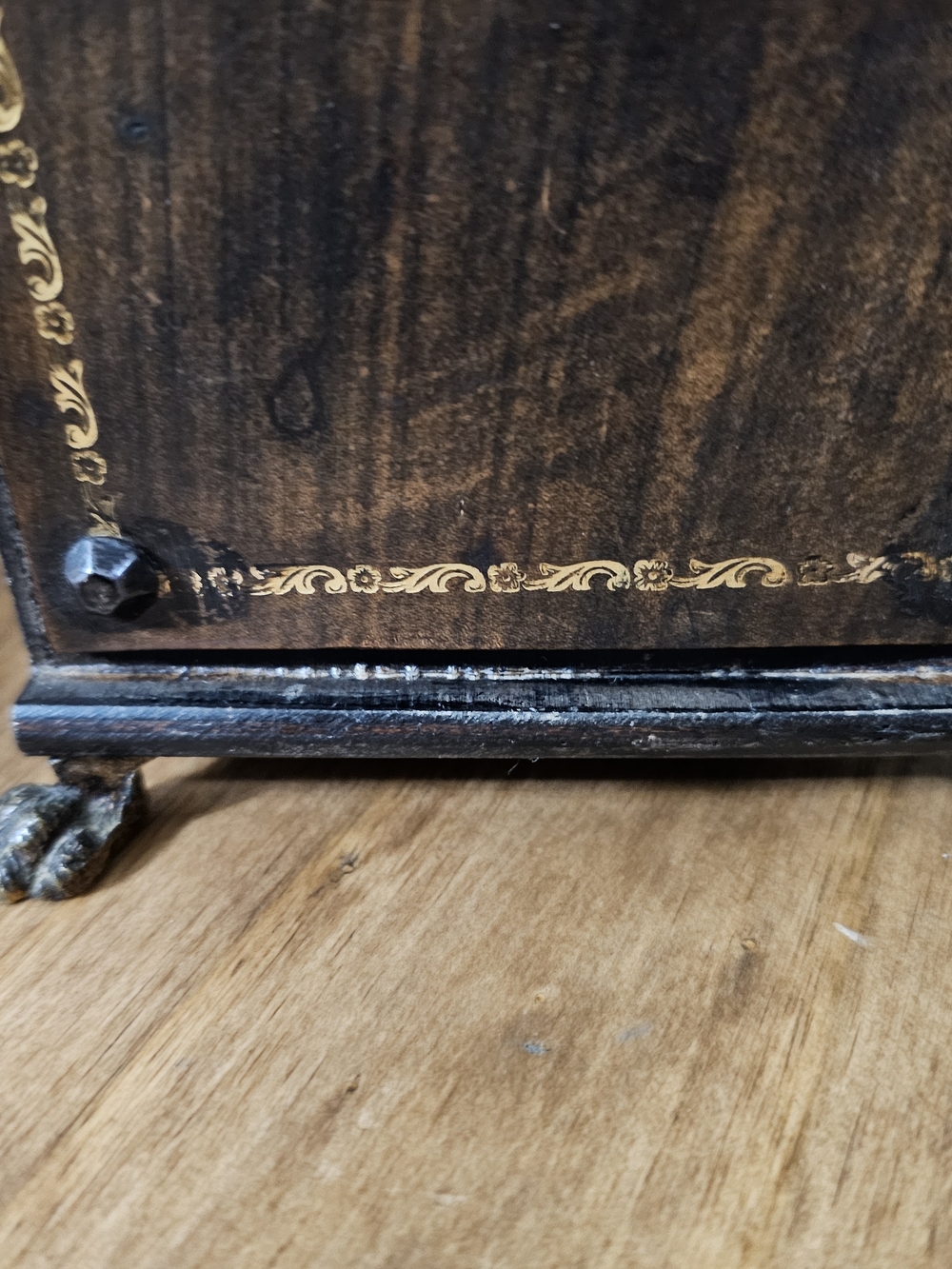 "Vintage" Antique-Style Unique Wooden Jewelry Organizer with Three Drawers - Picture 7 of 13